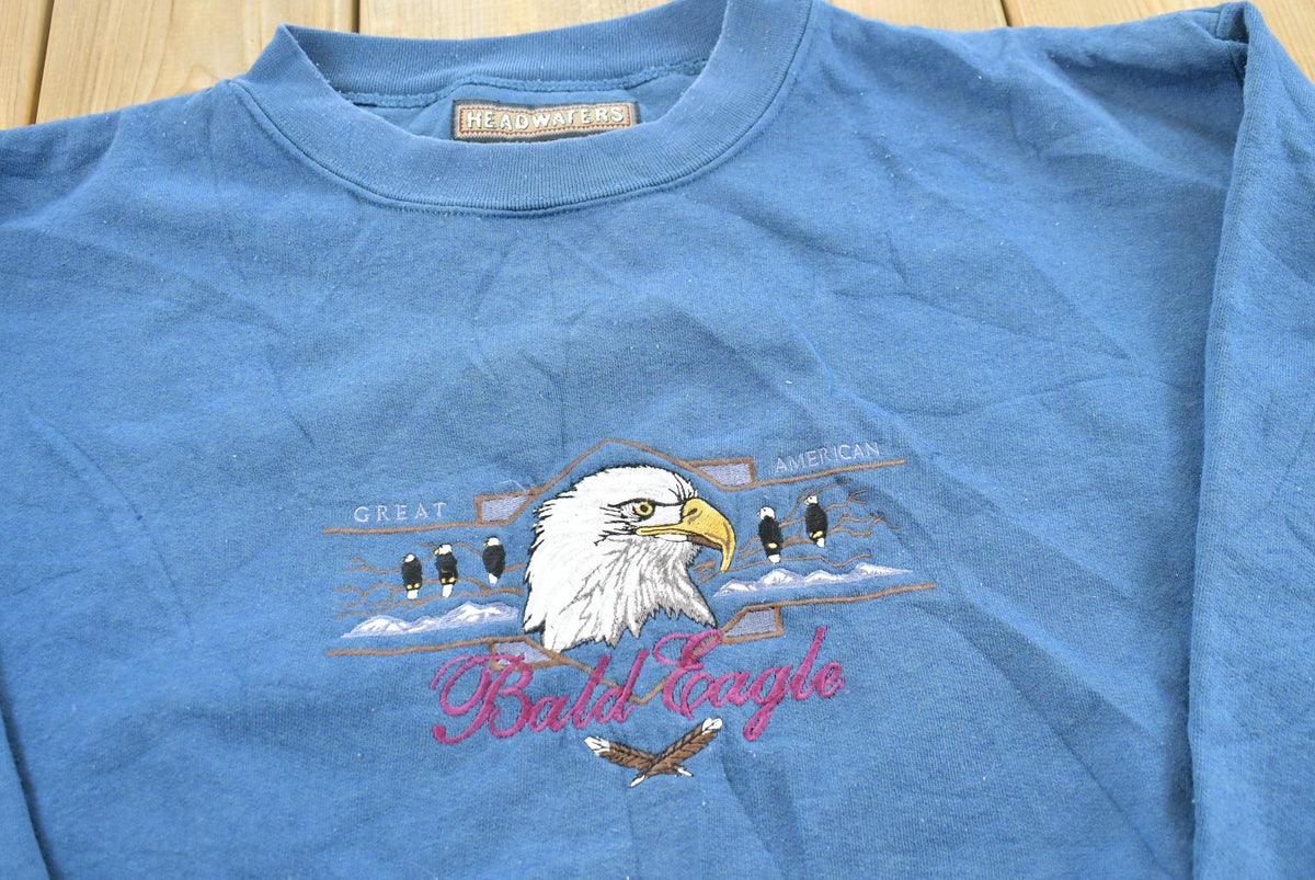 Vintage 2000s Bald Eagle Embroidered Crewneck Sweatshirt Mens L from propervintagecanada