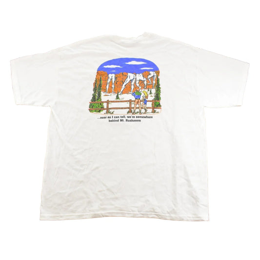 Vintage 2000s Behind Mount Rushmore Double Sided Funny Parody Souvenir T-Shirt Men's XL from propervintagecanada