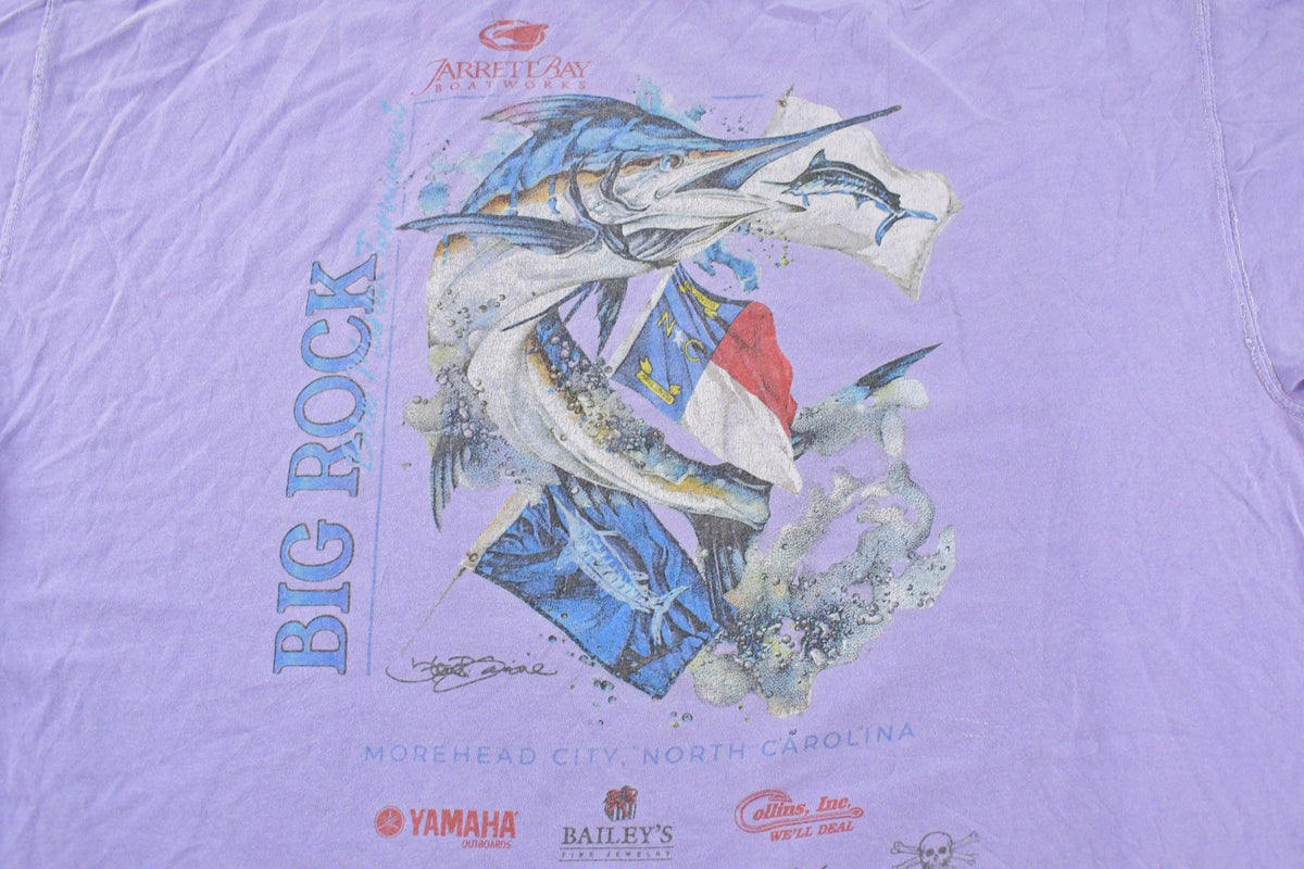 Vintage 2000s Big Rock Fishing Graphic Print T-Shirt Men's 2XL from propervintagecanada