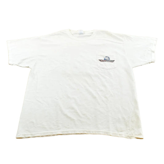 Vintage 2000s Bite Me Fishwear Catfish Promotional Souvenir Pocket T-Shirt Men's XL from propervintagecanada