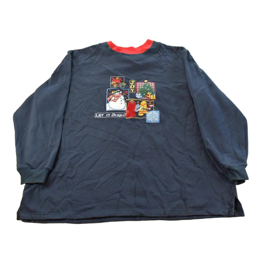 Vintage 2000s Bobbie Brooks Cute Snowman Crewneck Sweatshirt Women's 2XL from propervintagecanada
