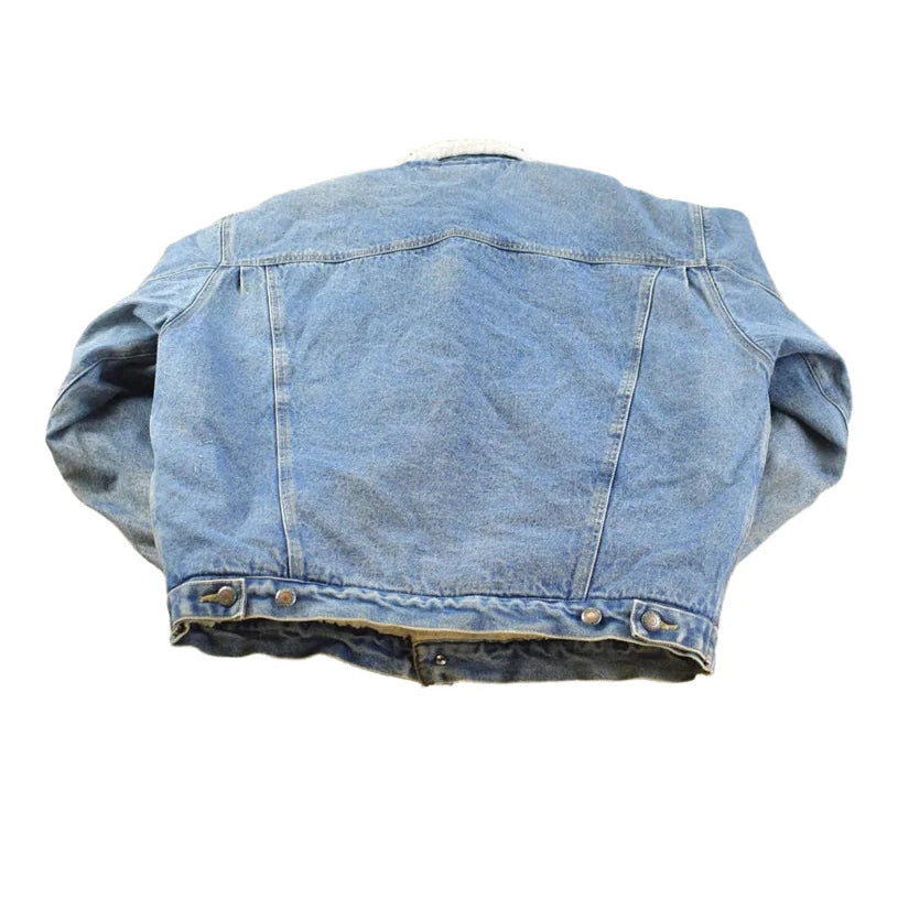 Vintage 2000s Bugle Boy Denim Jean Sherpa Jacket Men's L / Outdoorsman / 00s Streetwear / Y2K Outerwear from propervintagecanada