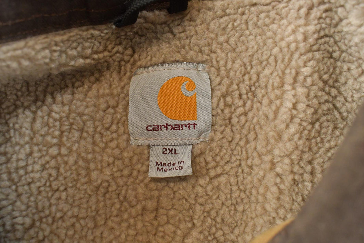 Vintage 2000s Carhartt C61 Duck Ridge Sherpa Lined Coat Jacket Men's 3XL / Outerwear / Y2K Outdoorsman / 00s Outdoors from propervintagecanada