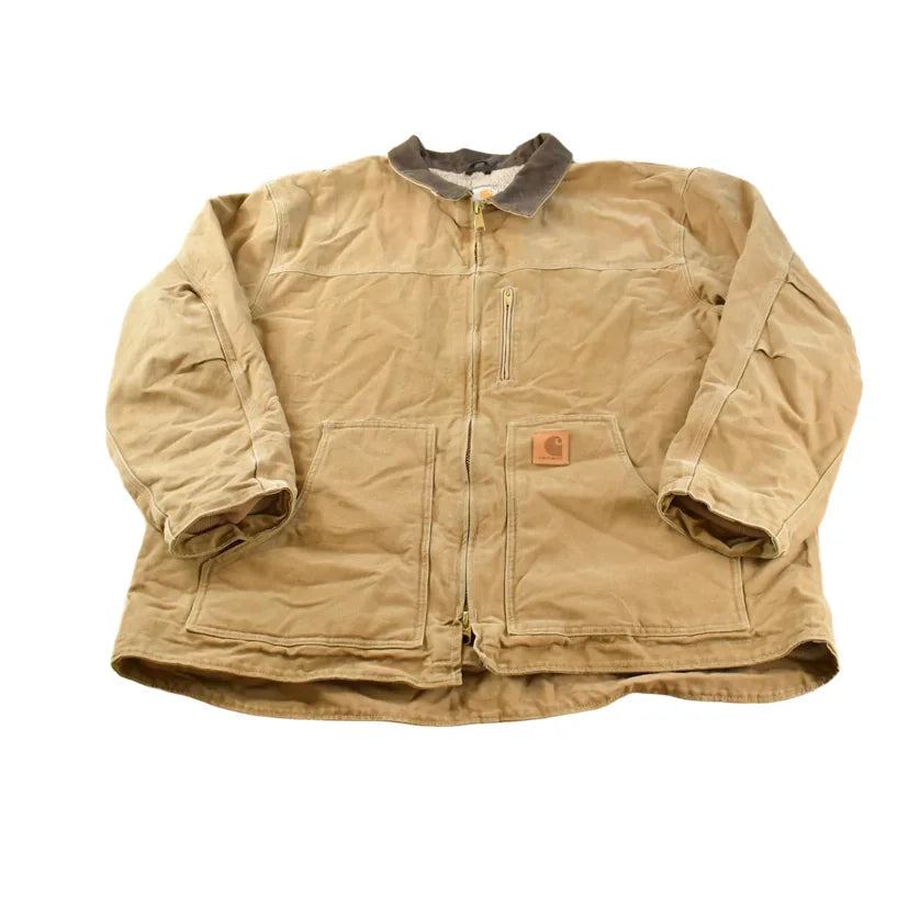 Vintage 2000s Carhartt C61 Duck Ridge Sherpa Lined Coat Jacket Men's 3XL / Outerwear / Y2K Outdoorsman / 00s Outdoors from propervintagecanada