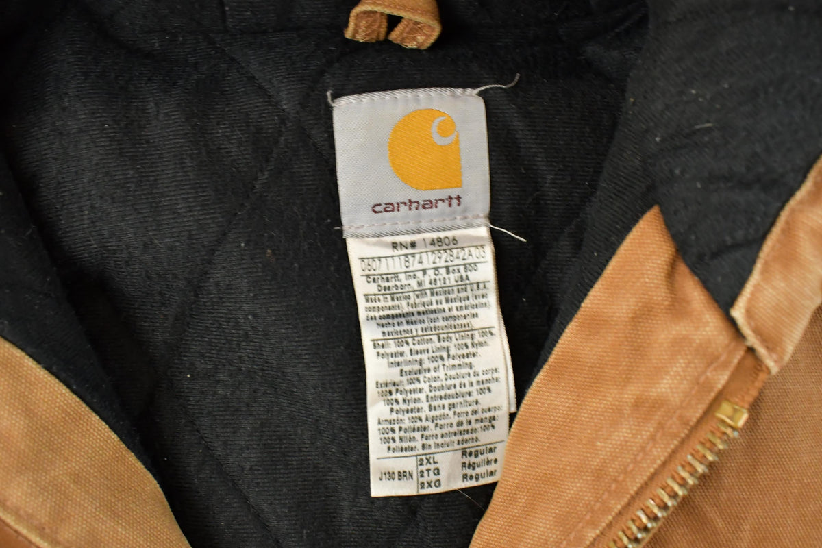 Vintage 2000s Carhartt Canvas Hooded Jacket Men's 2XL from propervintagecanada