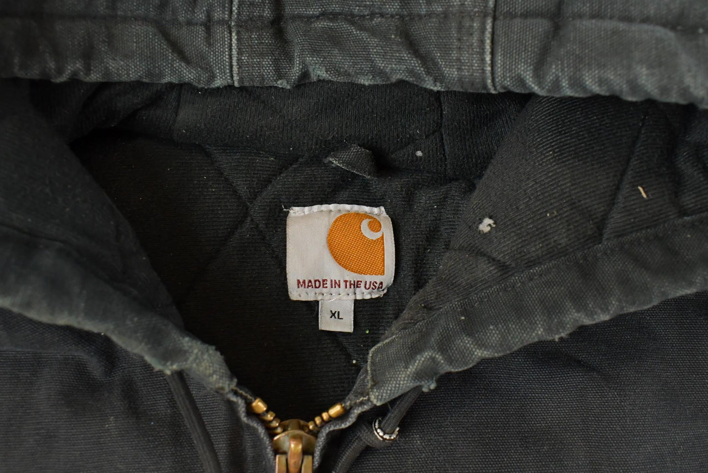 Vintage 2000s Carhartt Distressed Canvas Hooded Jacket Men's XL / Thrashed Sun Faded Work Wear / Y2K Americana from propervintagecanada