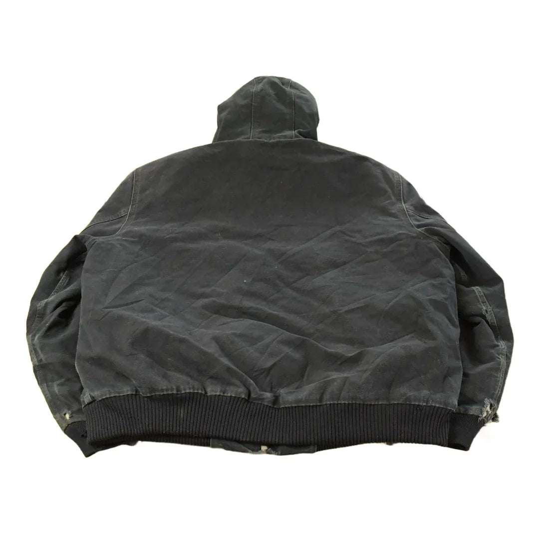 Vintage 2000s Carhartt Distressed Canvas Hooded Jacket Men's XL / Thrashed Sun Faded Work Wear / Y2K Americana from propervintagecanada