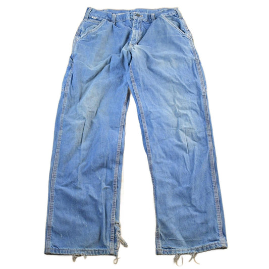Vintage 2000s Carhartt Distressed Fire Resistant FR Workwear Denim Jeans Men's 32 x 30 from propervintagecanada