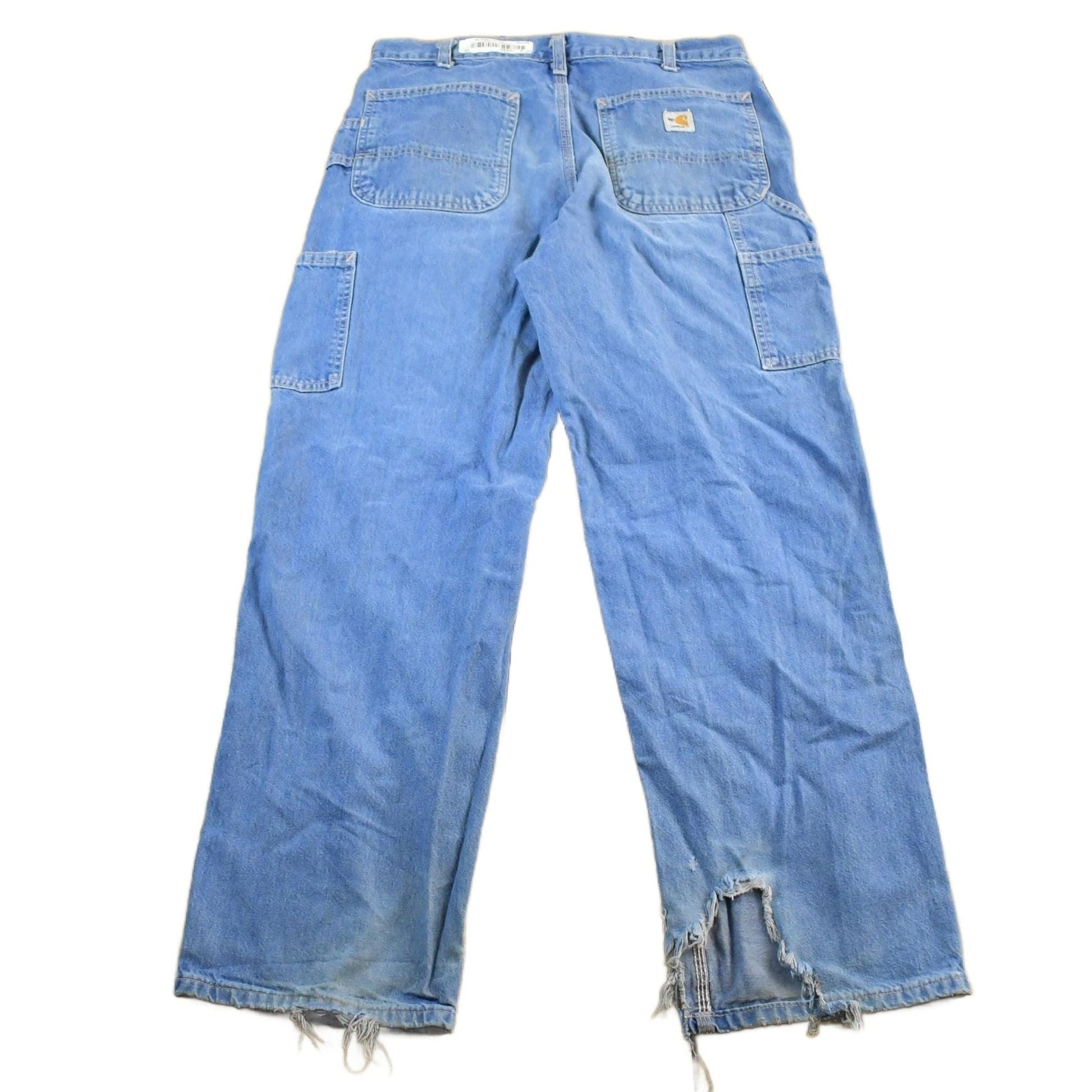 Vintage 2000s Carhartt Distressed Fire Resistant FR Workwear Denim Jeans Men's 32 x 30 from propervintagecanada