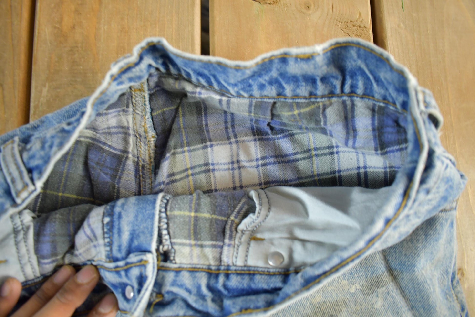 Vintage 2000s Carhartt Distressed Flannel Lined Denim Work Jeans Men's 34 x 33 from propervintagecanada