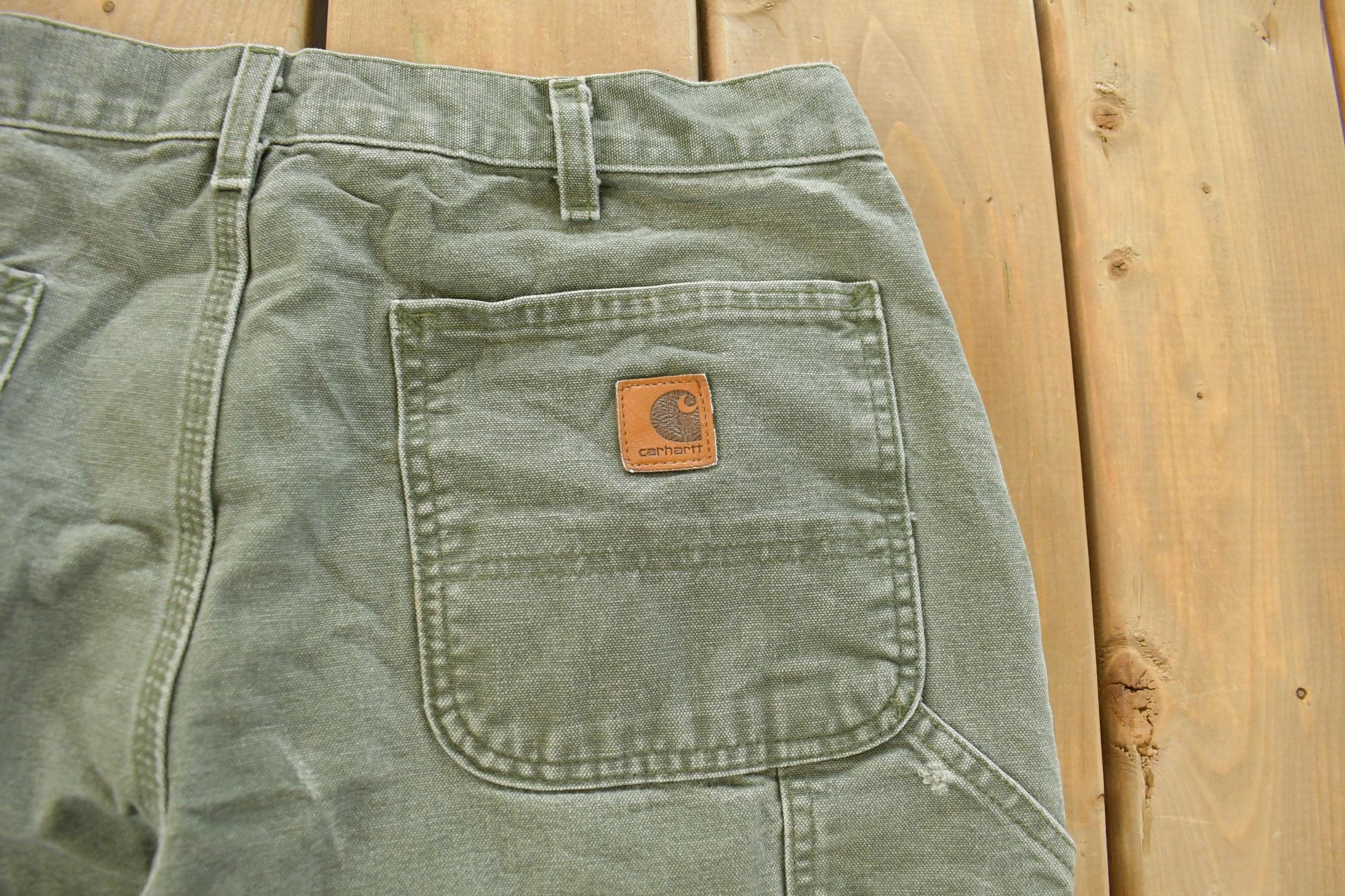 Vintage 2000s Carhartt Distressed Sun Faded Carpenter Pants Men's 34 x 30 / Y2K Carpenter Pants / Workwear / Dungarees from propervintagecanada
