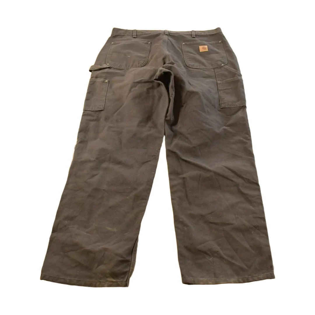 Vintage 2000s Carhartt Double Knee Dark Brown Canvas Pants Men's 36 x 31.5 from propervintagecanada
