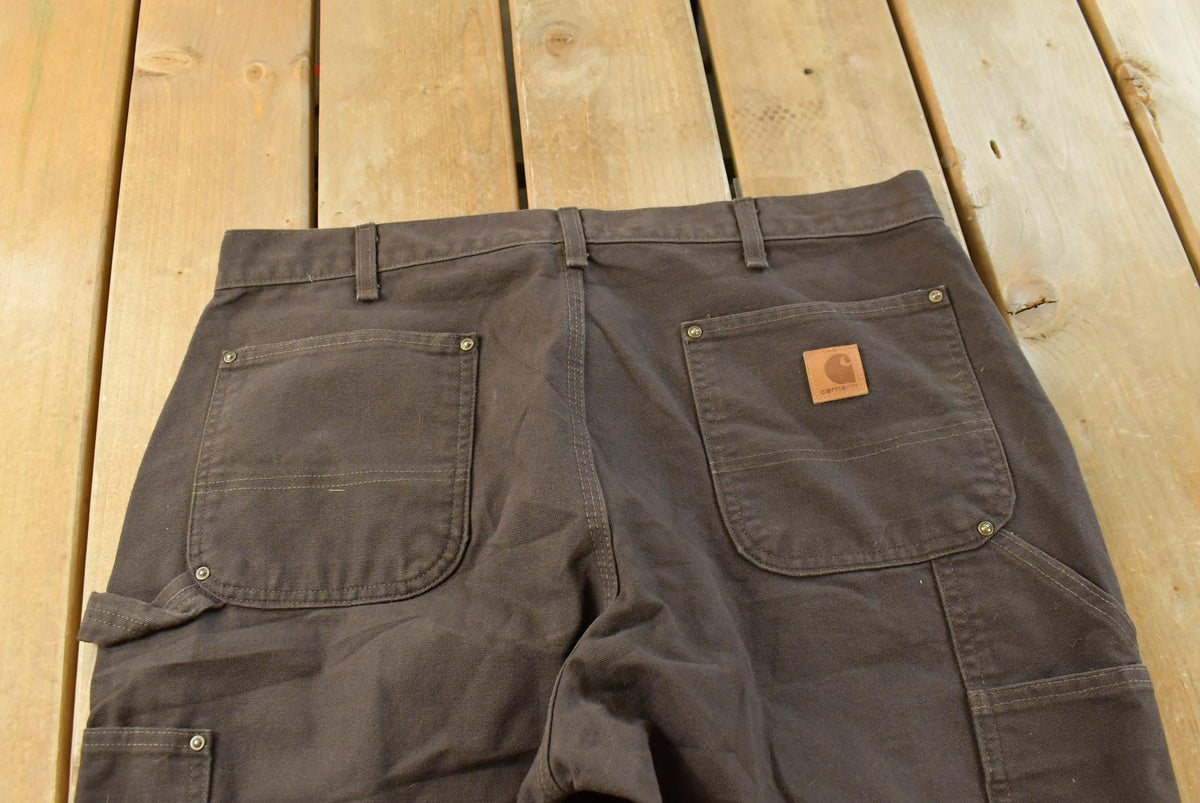 Vintage 2000s Carhartt Double Knee Dark Brown Canvas Pants Men's 36 x 31.5 from propervintagecanada