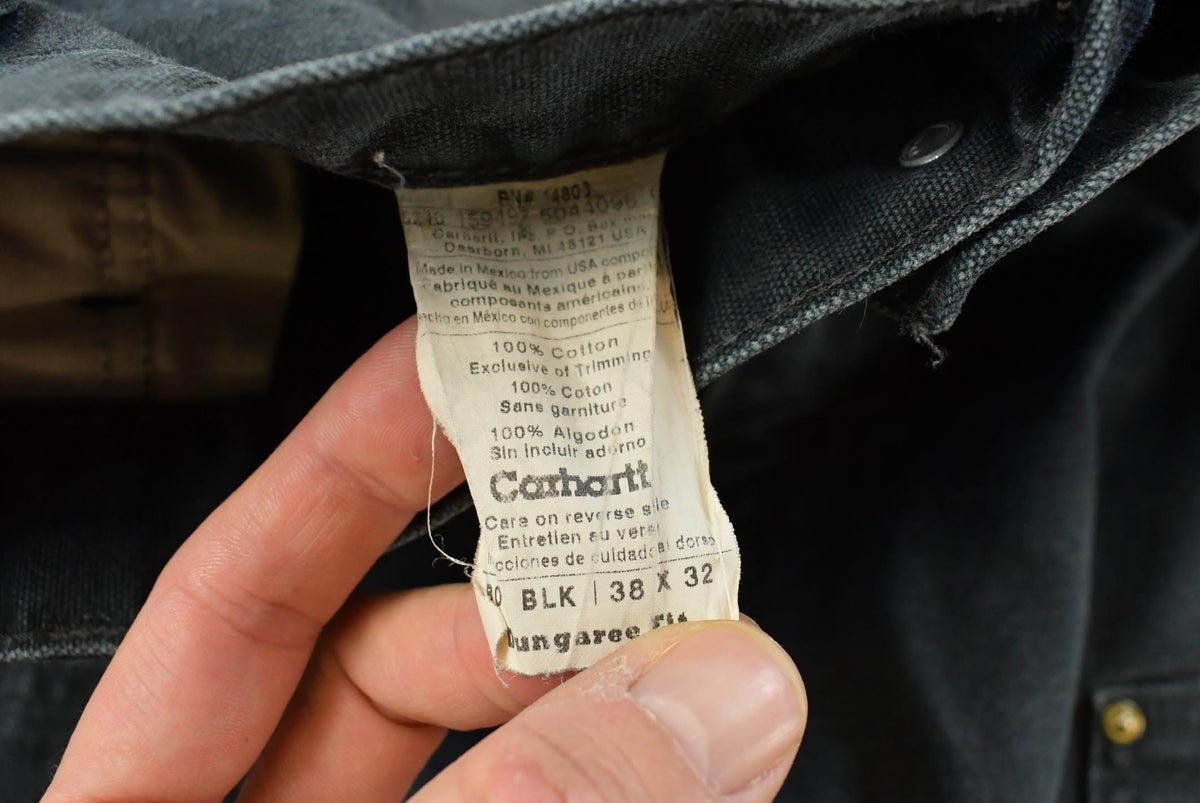 Vintage 2000s Carhartt Double Knee Denim Black Jeans Men's 36 x 25.5 from propervintagecanada