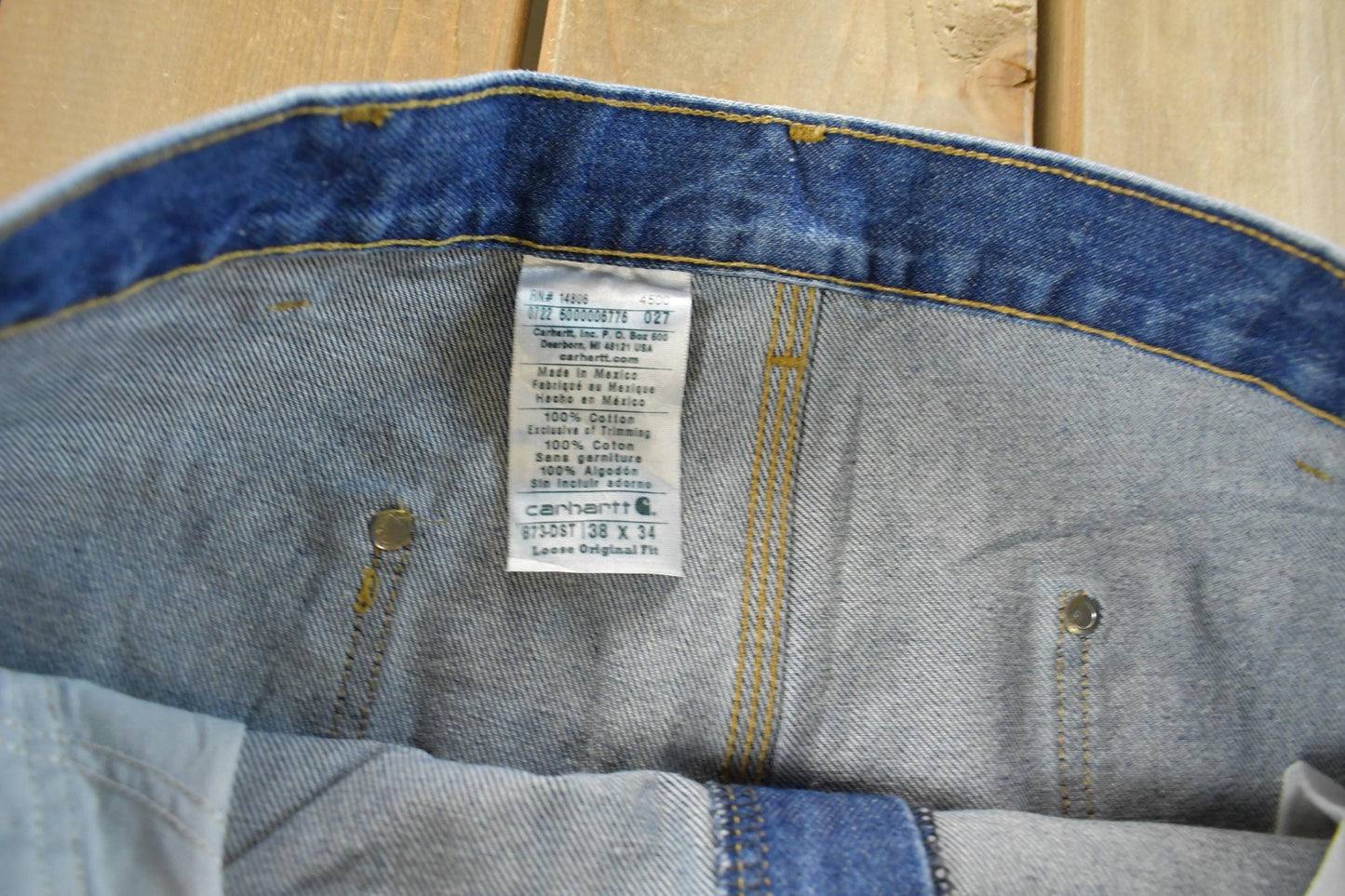 Vintage 2000s Carhartt Double Knee Denim Jeans Men's 38 x 34 from propervintagecanada