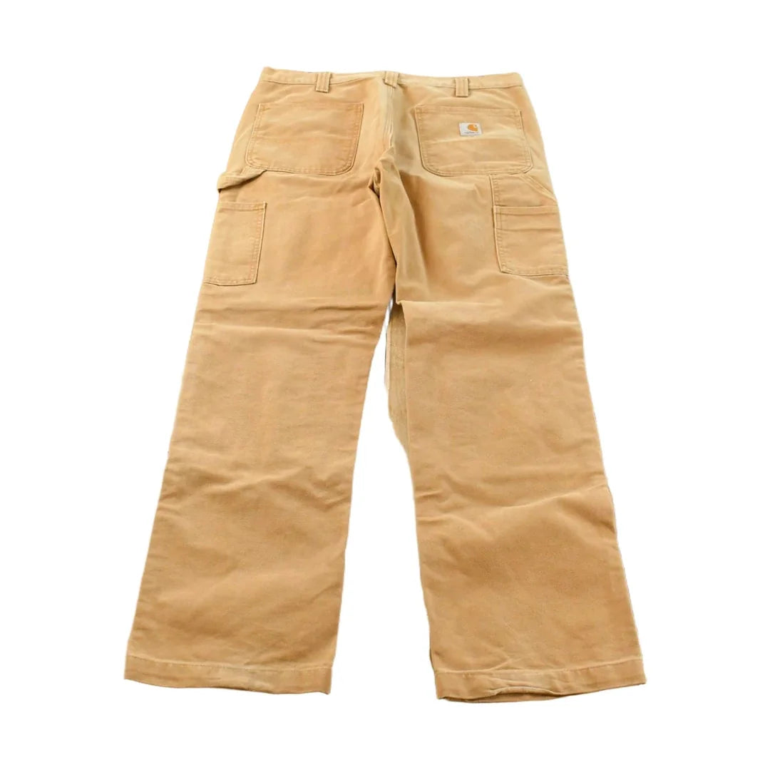 Vintage 2000s Carhartt Double Knee Tan Canvas Pants Men's 34 x 30 from propervintagecanada