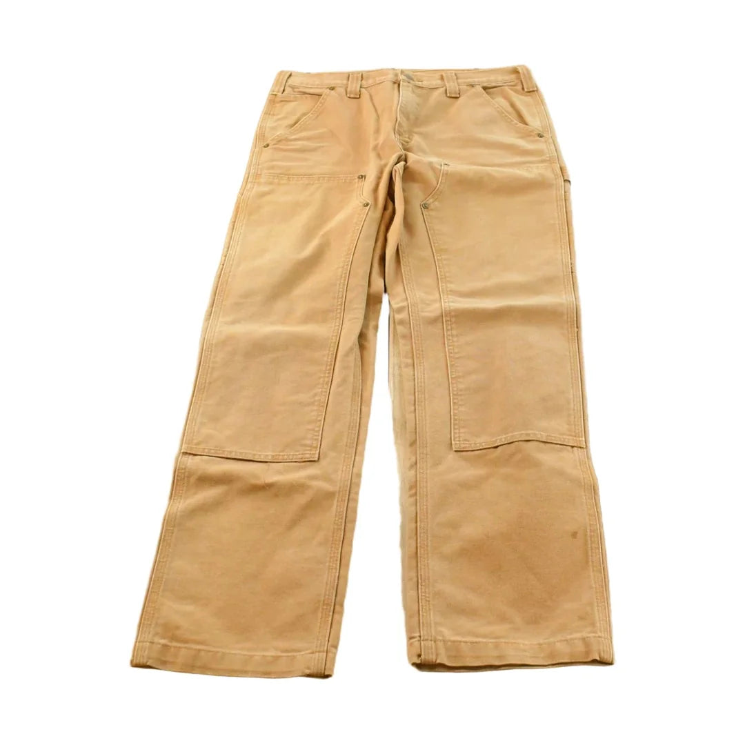 Vintage 2000s Carhartt Double Knee Tan Canvas Pants Men's 34 x 30 from propervintagecanada