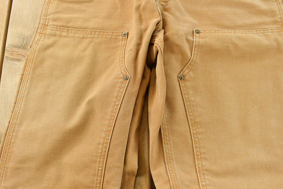 Vintage 2000s Carhartt Double Knee Tan Canvas Pants Men's 34 x 30 from propervintagecanada