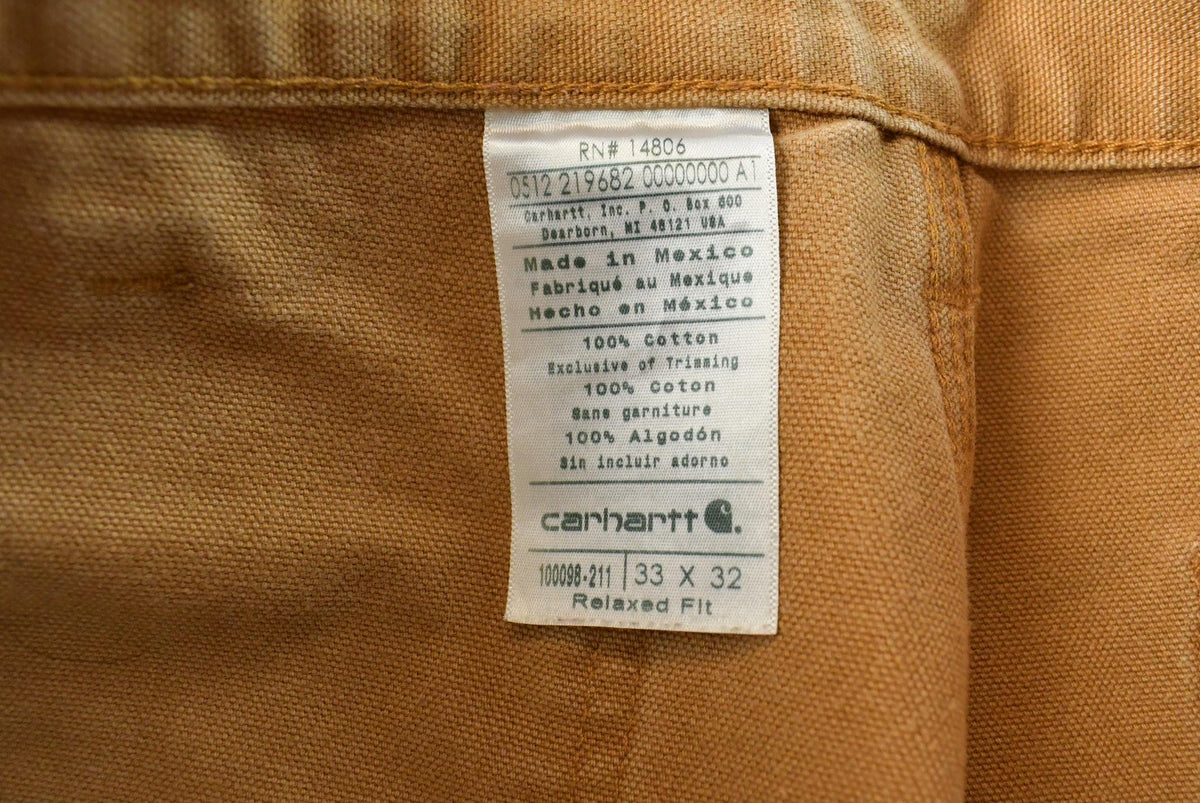 Vintage 2000s Carhartt Double Knee Tan Canvas Pants Men's 34 x 30 from propervintagecanada