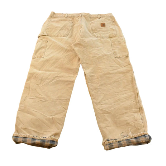 Vintage 2000s Carhartt Flannel Lined Canvas Work Pants Men's 37 x 31 from propervintagecanada