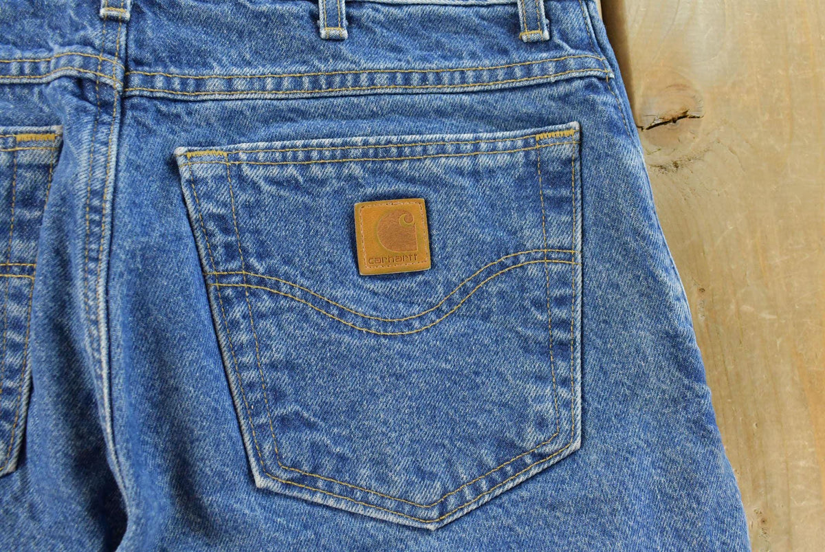 Vintage 2000s Carhartt Flannel Lined Denim Work Jeans Men's 32 x 31 from propervintagecanada