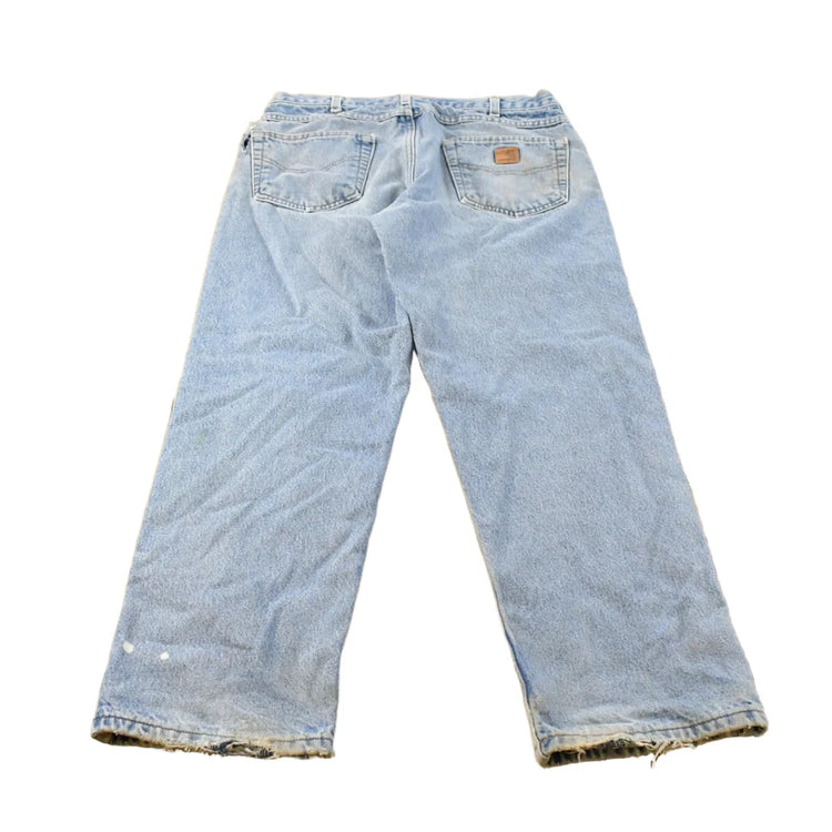Vintage 2000s Carhartt Flannel Lined Denim Work Jeans Men's 33 x 29 from propervintagecanada