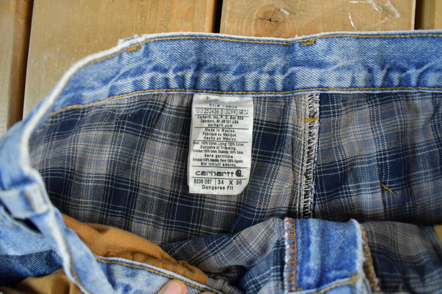 Vintage 2000s Carhartt Flannel Lined Denim Work Jeans Men's 33 x 30 from propervintagecanada