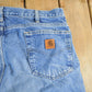 Vintage 2000s Carhartt Flannel Lined Denim Work Jeans Men's 36 x 32 from propervintagecanada