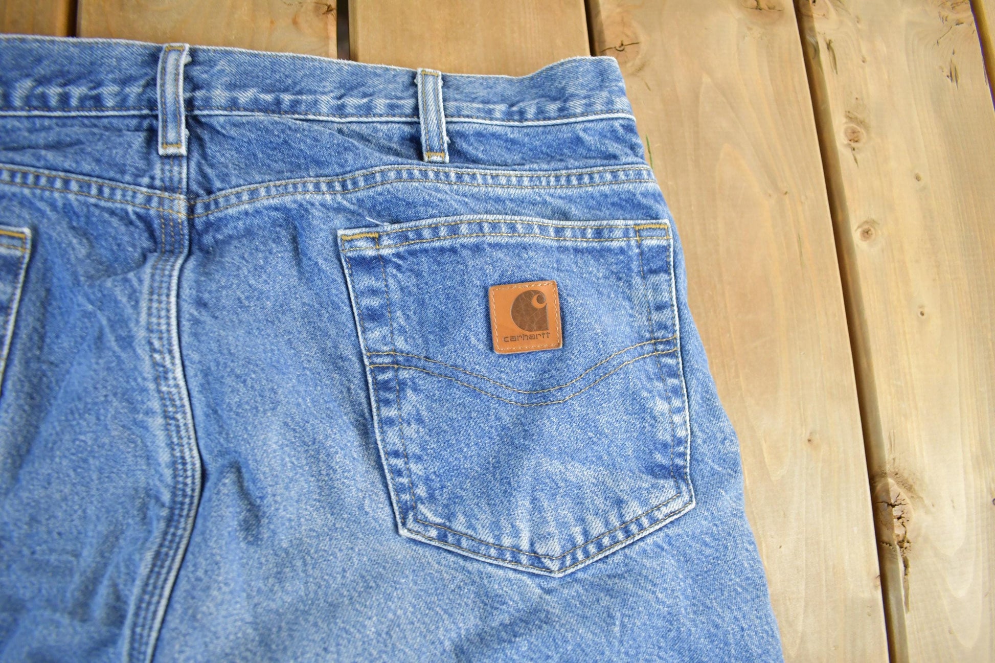 Vintage 2000s Carhartt Flannel Lined Denim Work Jeans Men's 36 x 32 from propervintagecanada