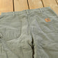 Vintage 2000s Carhartt Flannel Lined Green Work Jeans Men's 36 x 31 from propervintagecanada