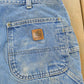 Vintage 2000s Carhartt Fleece Lined Denim Work Jeans Men's 35 x 31 from propervintagecanada