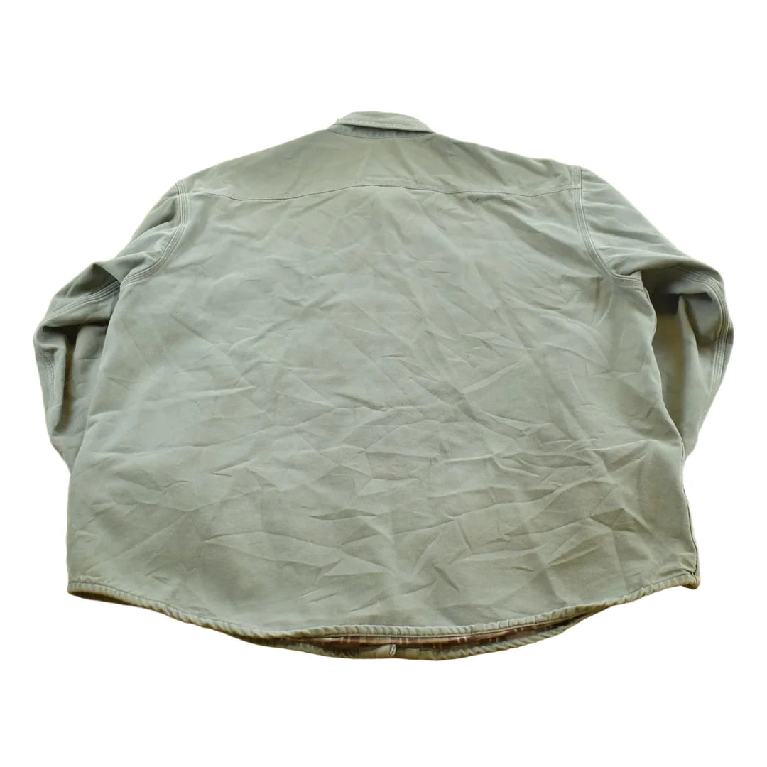 Vintage 2000s Carhartt Heavyweight Thrashed Lined Workwear Button Up Shirt Men's 2XL from propervintagecanada
