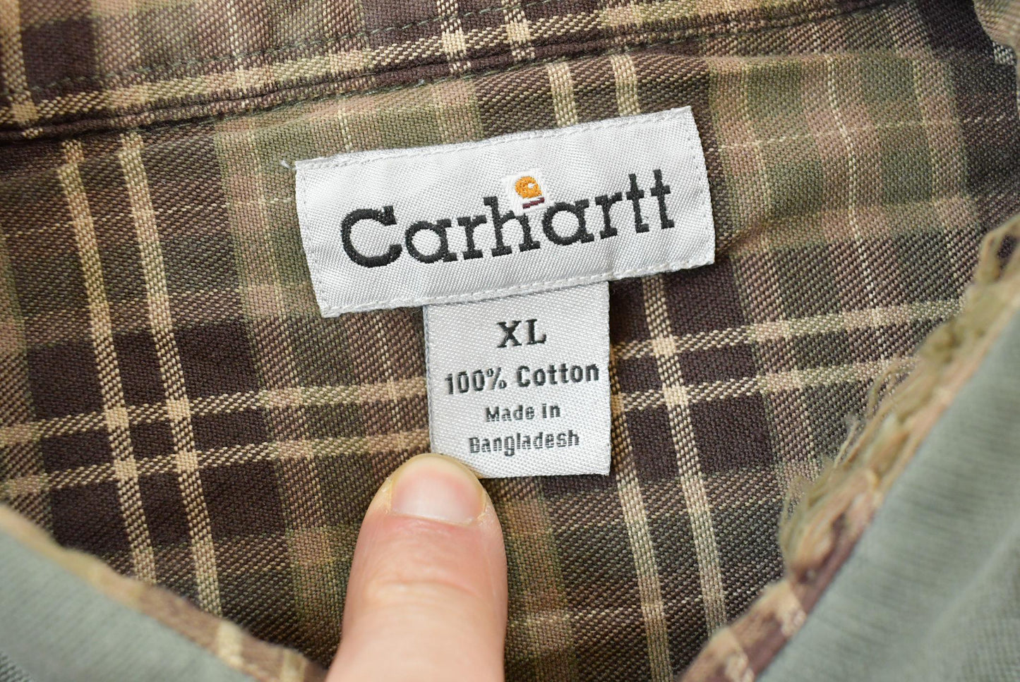 Vintage 2000s Carhartt Heavyweight Thrashed Lined Workwear Button Up Shirt Men's 2XL from propervintagecanada