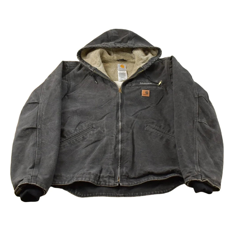 Vintage 2000s Carhartt Hooded Sherpa Lined Jacket Mens M from propervintagecanada