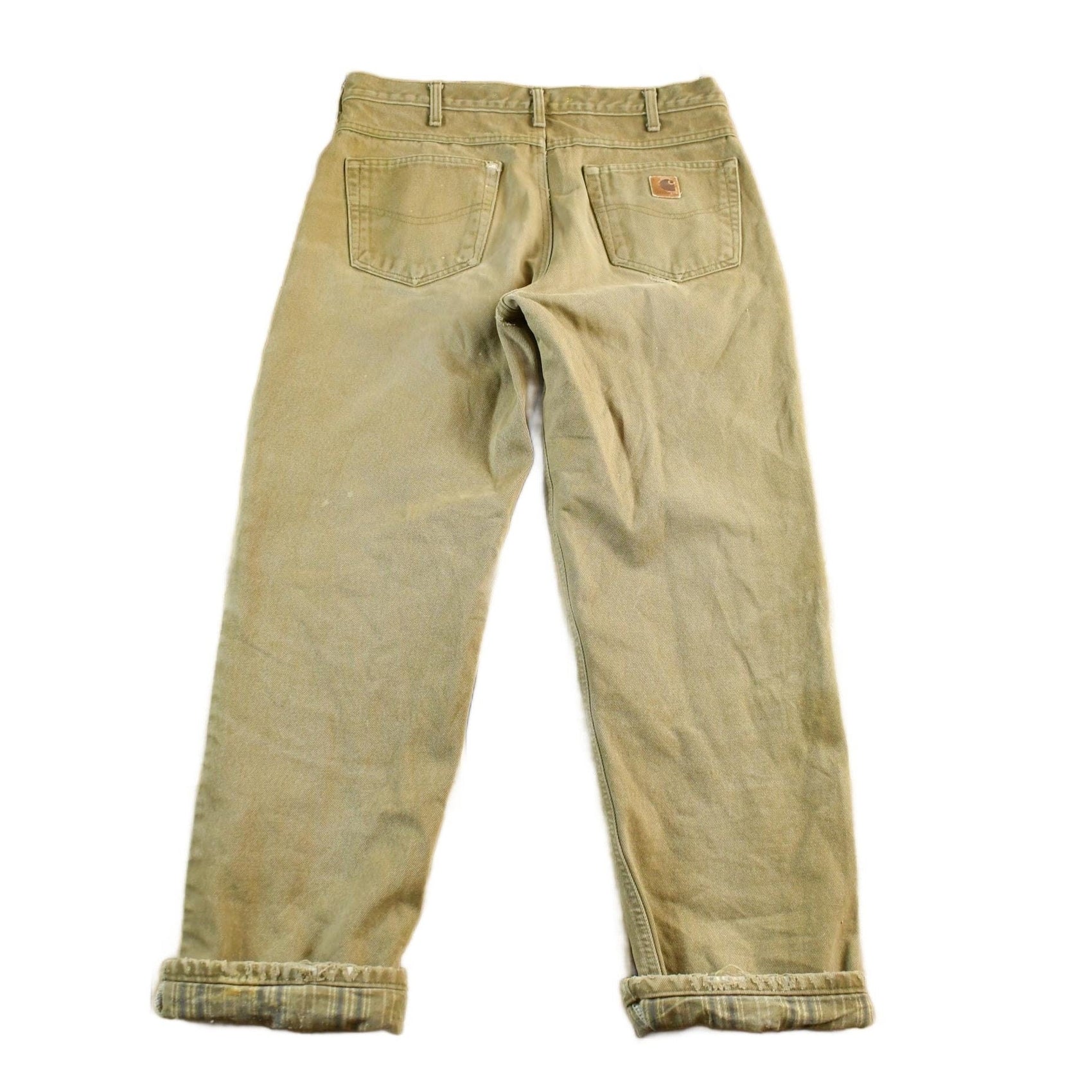 Vintage 2000s Carhartt Lined Carpenter Work Denim Jeans Men's 34 x 31 from propervintagecanada