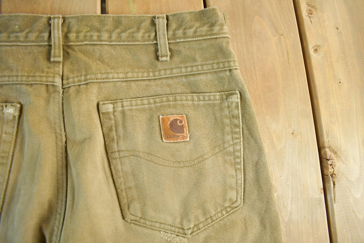 Vintage 2000s Carhartt Lined Carpenter Work Denim Jeans Men's 34 x 31 from propervintagecanada