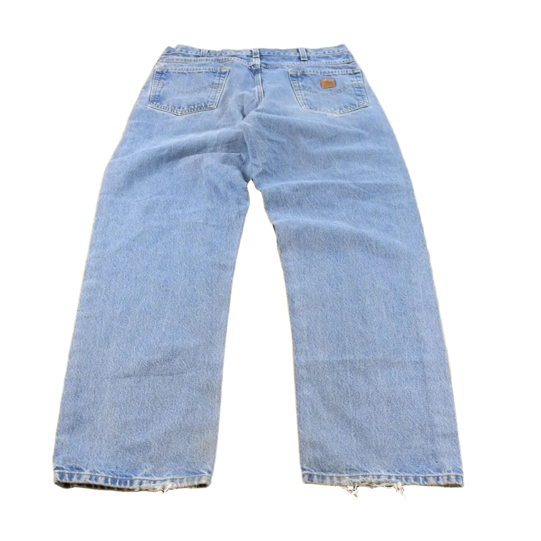 Vintage 2000s Carhartt Loose Fit Distressed Workwear Denim Jeans Men's 35 x 34.5 from propervintagecanada