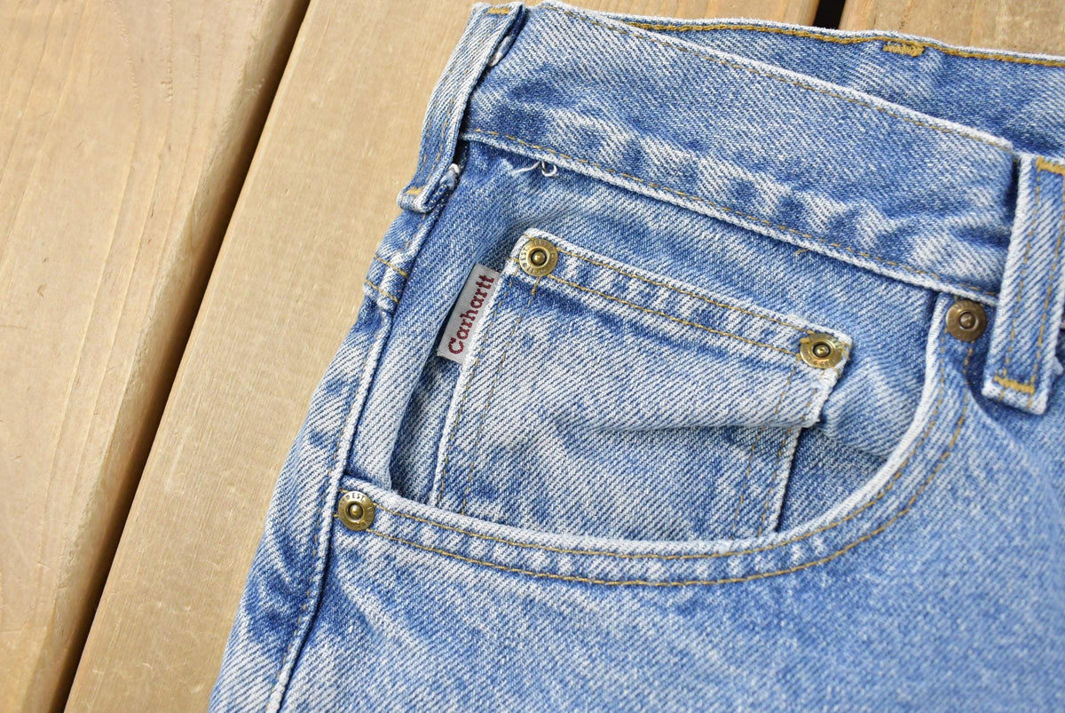 Vintage 2000s Carhartt Loose Fit Distressed Workwear Denim Jeans Men's 35 x 34.5 from propervintagecanada