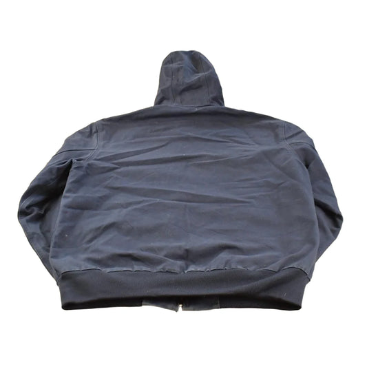 Vintage 2000s Carhartt Navy Blue Canvas Hooded Jacket Men's L / Thrashed Sun Faded Work Wear / Y2K Americana / 00s Streetwear from propervintagecanada