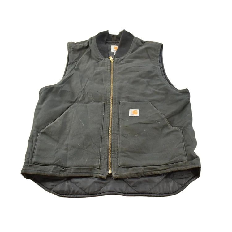 Vintage 2000s Carhartt Quilted Lined Vest Jacket Men's M / Y2K Workwear / Sun Fading / Faded / 00s Outdoorsman from propervintagecanada
