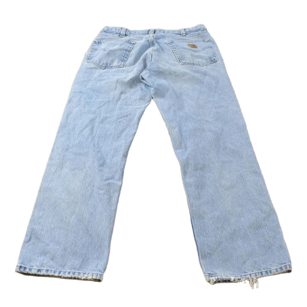 Vintage 2000s Carhartt Relaxed Fit Distressed Workwear Denim Jeans Men's 34 x 31.5 from propervintagecanada