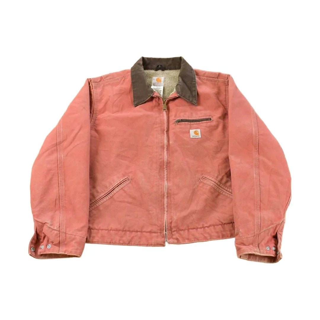 Vintage 2000s Carhartt Sherpa Lined Salmon Detroit Jacket Women's Large from propervintagecanada
