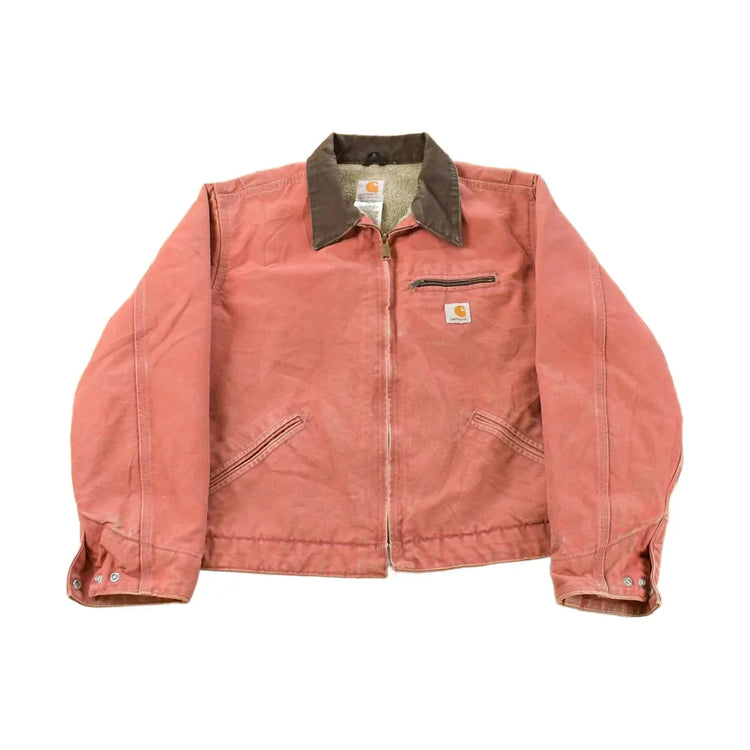 Vintage 2000s Carhartt Sherpa Lined Salmon Detroit Jacket Women's Large from propervintagecanada