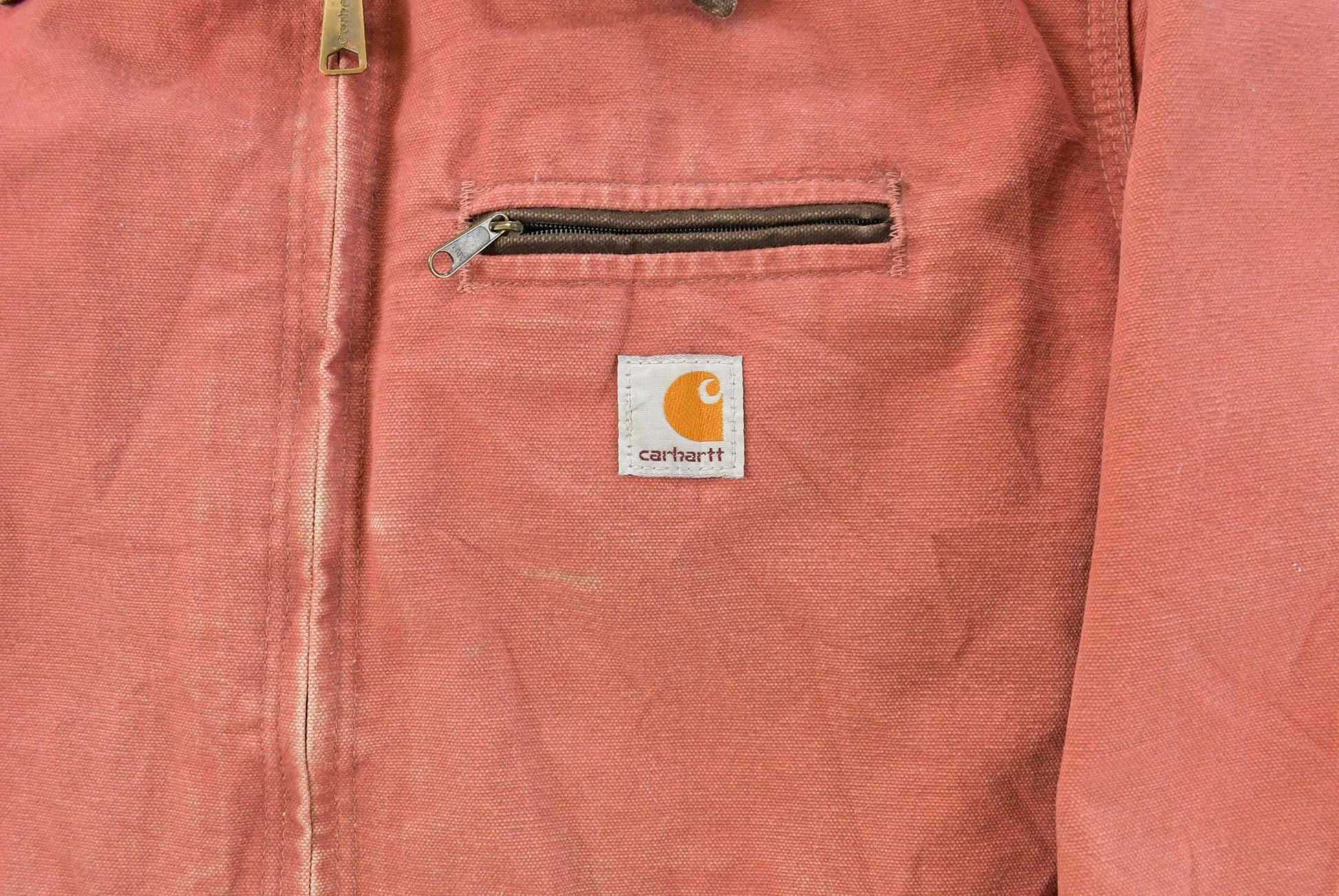 Vintage 2000s Carhartt Sherpa Lined Salmon Detroit Jacket Women's Large from propervintagecanada