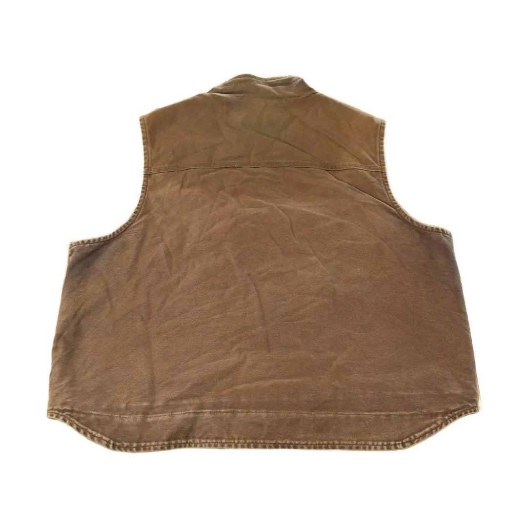 Vintage 2000s Carhartt Sun Faded Distressed Sherpa Lined Jacket Vest Mens 2XL from propervintagecanada