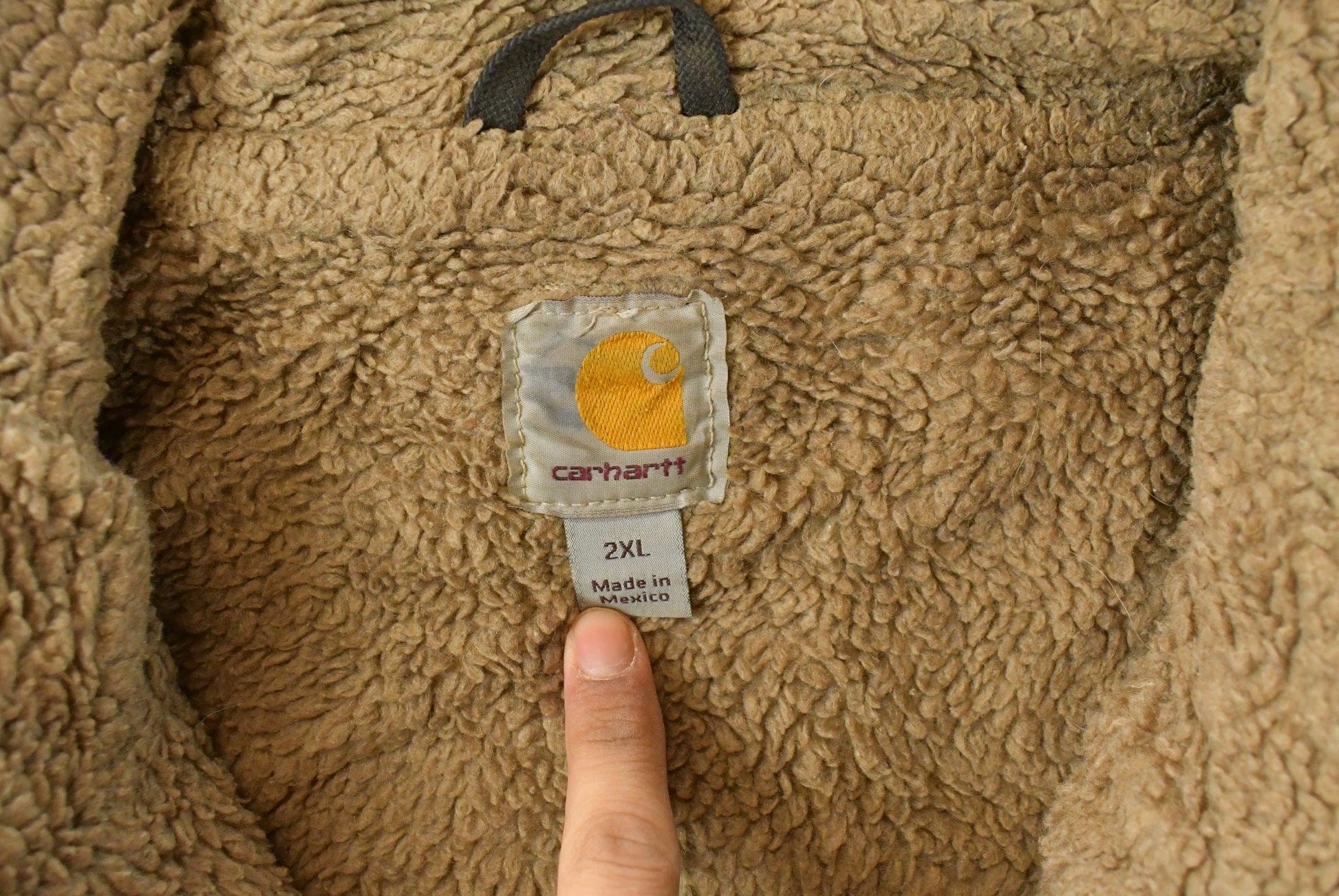 Vintage 2000s Carhartt Sun Faded Distressed Sherpa Lined Jacket Vest Mens 2XL / Y2K Workwear / Work Coat / USA Americana from propervintagecanada