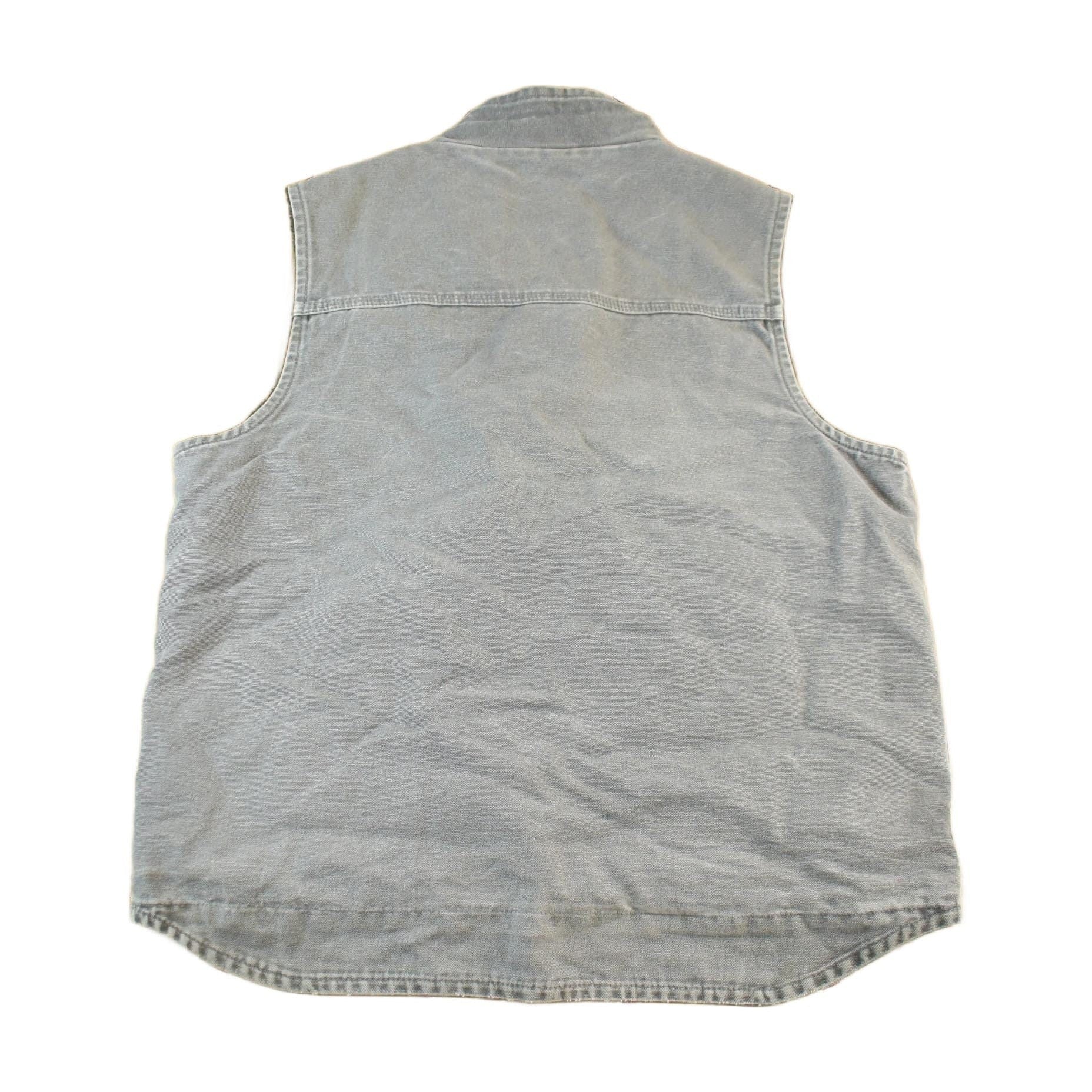 Vintage 2000s Carhartt Sun Faded Distressed Sherpa Lined Jacket Vest Mens Large from propervintagecanada