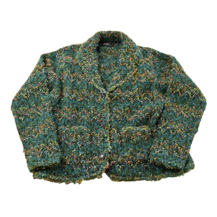 Vintage 2000s Carole Little Shaggy Knit Cardigan Sweater Women's Large from propervintagecanada
