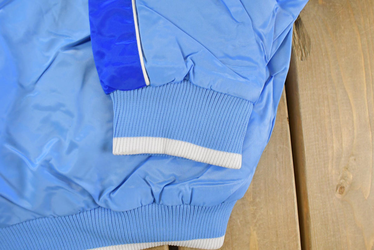 Vintage 2000s Carolina Cougars Hardwood Classics NBA Basketball Embroidered Snap Button Satin Bomber Jacket Mens 3XL from propervintagecanada