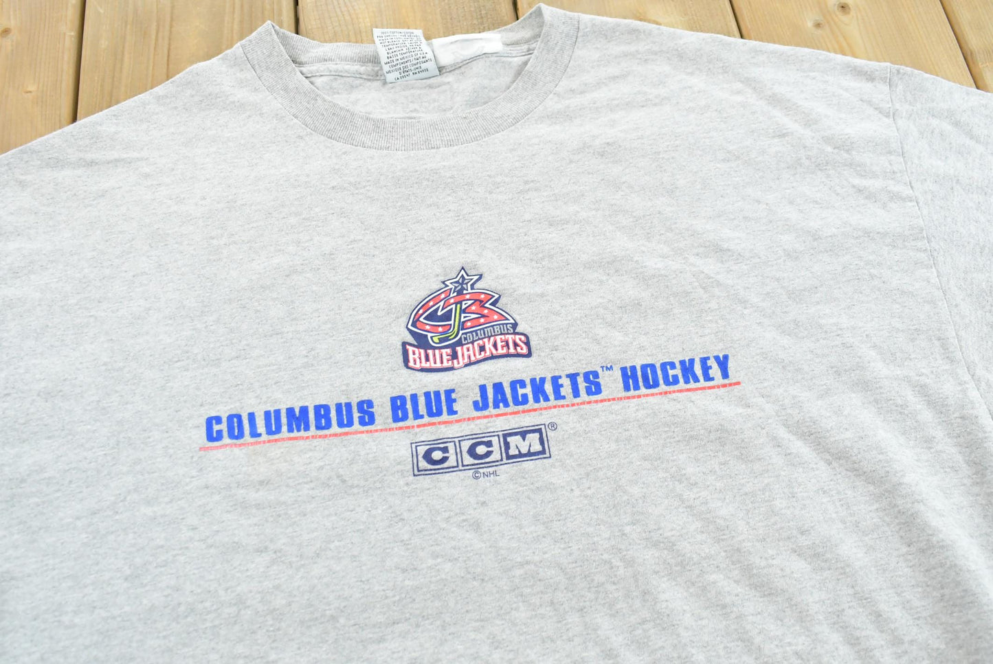 Vintage 2000s CCM Columbus Blue Jackets NHL Hockey T-Shirt Men's XL from propervintagecanada